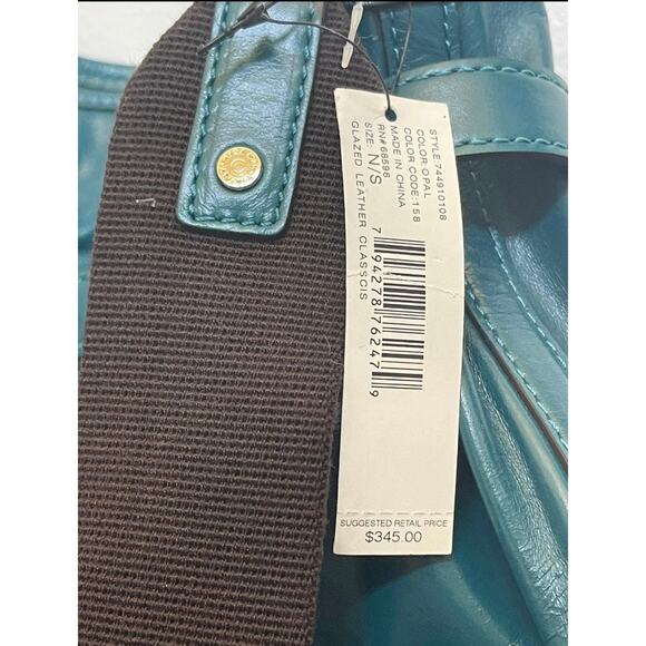 DKNY NEW teal leather shoulder bag with crossbody strap Gorgeous! - Picture 3 of 12